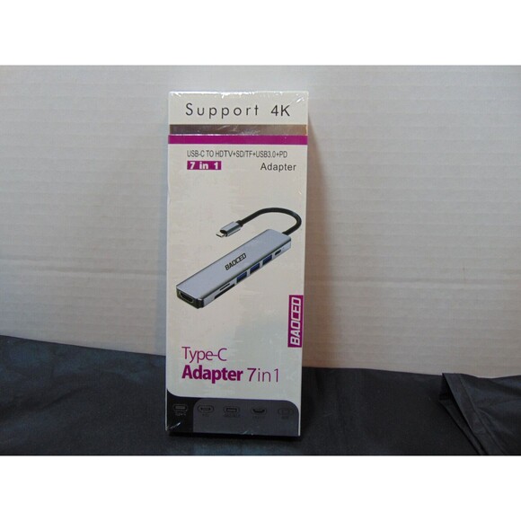 7-IN-1 USB-C TO 4K HDTV+SD/TF + USB3.0 + PD Adapter for PHONES & TABLETS - Picture 1 of 7